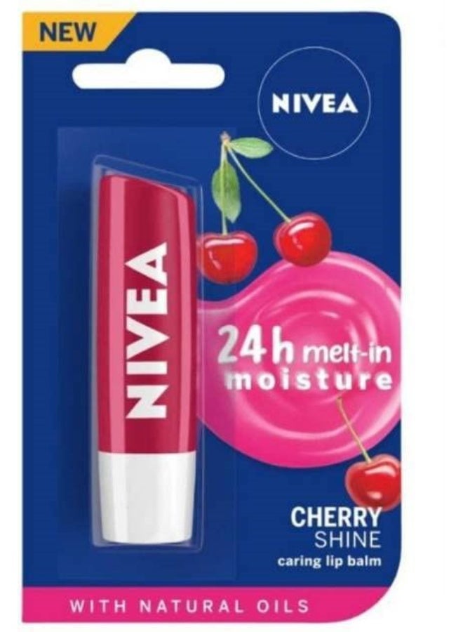 NIVEA Lip Balm Pack of 2 (4.8 GM Each) Original Care, Cherry Shine - Image 3